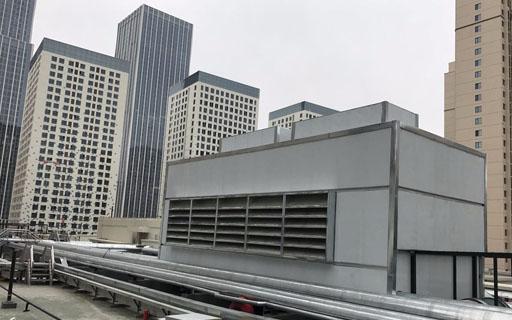 石家莊天山銀河廣場D座樓頂空氣源熱泵機(jī)組減震降噪